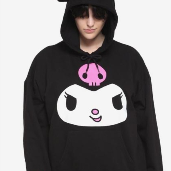 Sanrio Kuromi 3D Ears Womens Black Hoodie Hot Topic Size Medium M - Picture 3 of 10
